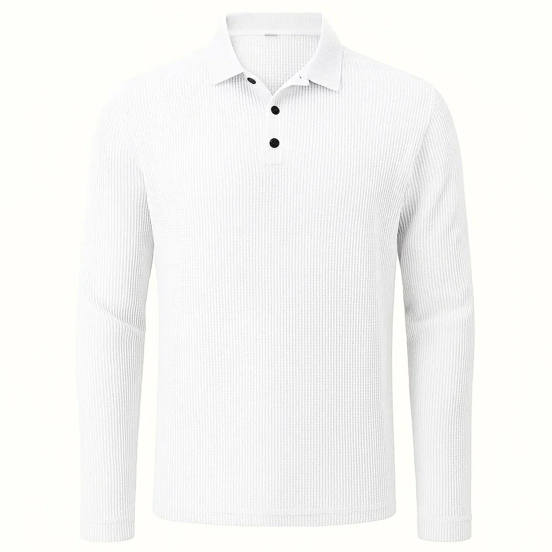 Lusso - Men's Ultra Comfortable Long Sleeve Polo Shirt