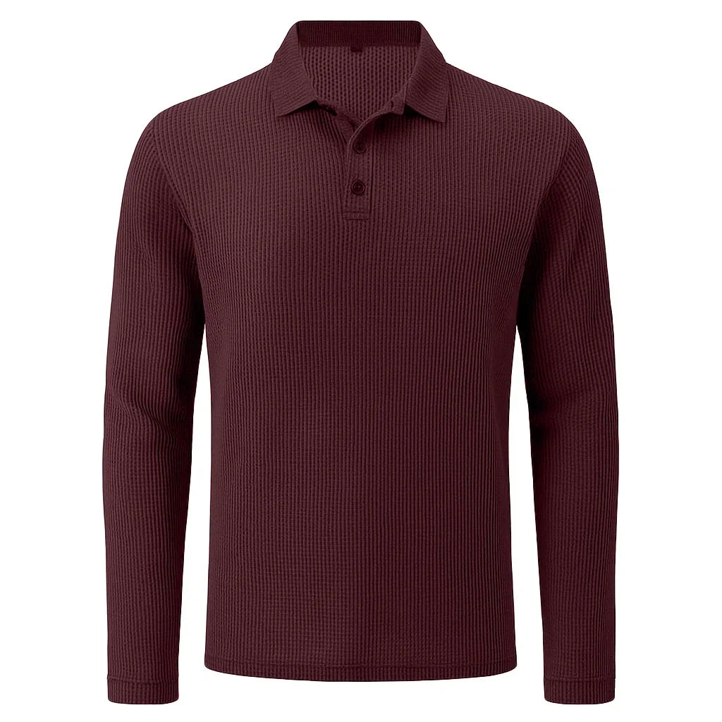 Lusso - Men's Ultra Comfortable Long Sleeve Polo Shirt