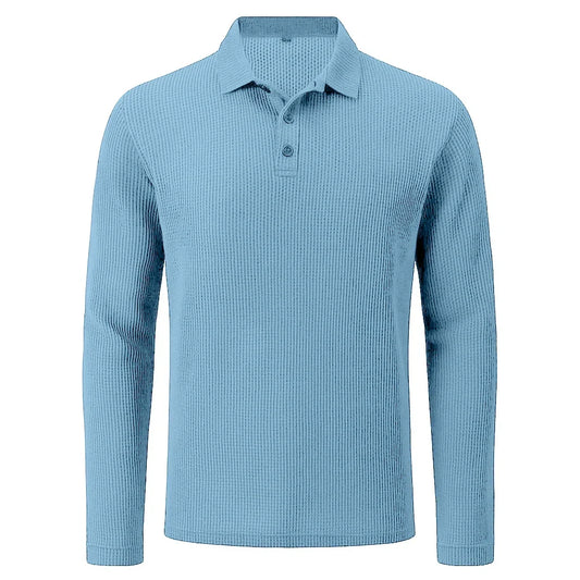 Lusso - Men's Ultra Comfortable Long Sleeve Polo Shirt