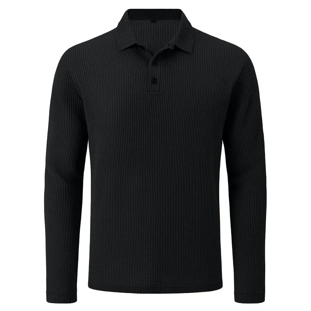 Lusso - Men's Ultra Comfortable Long Sleeve Polo Shirt